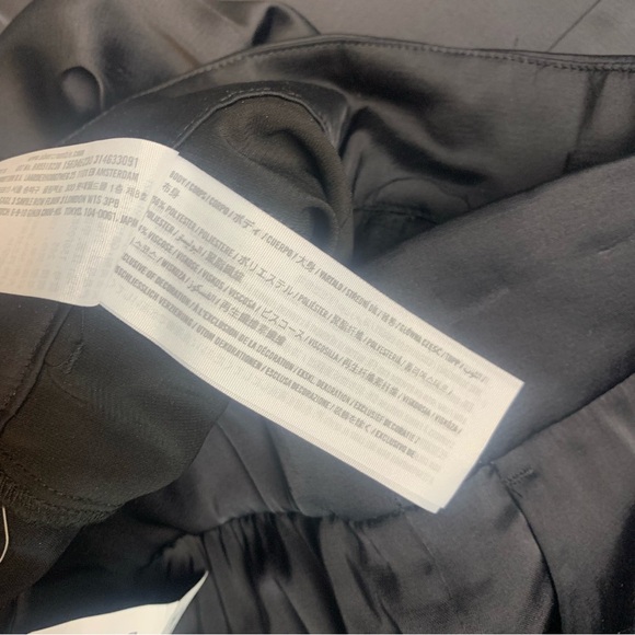 A&F Sloane Tailored Satin Trousers Pant 26/2 short Black High Rise Wide Leg NWT - Picture 12 of 12